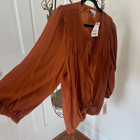 NWT Nanette Lepore Front Tie Blouse - Picture 3 of 4